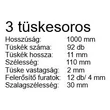 Madárriasztó tüske univerzális szél: 65 mm, hossz: 1000 mm