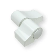 Kétlevelű aluminium ajtópánt euronútos aluminium profilokhoz, furattáv 67 mm, fehér 