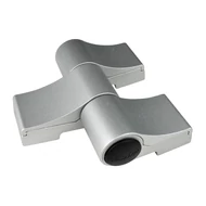 Háromlevelű aluminium ajtópánt euronútos aluminium profilokhoz, furattáv 86 mm, eloxált ezüst