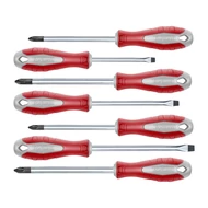 Csavarhúzó klt., 7db; lapos: 3×75, 5×100, 6×125mm, PH1×100, PH2×125, PZ1×100, PZ2×125, CV. mágneses, papír doboz