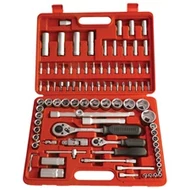 Dugókulcs klt., CV., racsnis 45fog ; 1/4" és 1/2", 94db, 4-32mm, 32db bit(lapos, kereszt,imbusz,torx), gyertyakulcs16&21