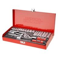 Dugókulcs klt., CV., racsnis 45fog ; 1/4", 45db, 4-14mm, fém doboz