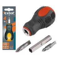 Marokcsavarhúzó, 2db cserélhető, kétoldalas rövid szárral (lapos: 4mm, 5,5mm; PH1, PH2), CV.