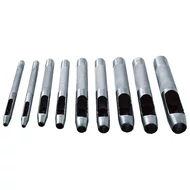 Bőrlyukasztó klt., műanyag tartóban; 9db, 2,5-10mm