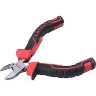 Oldalcsípő fogó, mini; 115 mm, kétszínű műanyag nyél, rugós