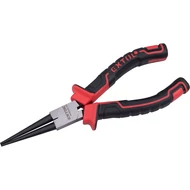 Kerek csőrű fogó; 160mm duál vörös/fekete, TPR nyél, akasztós szerszámtartó