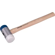 Gumikalapács (illesztő kalapács) fa nyéllel, cserélhető gumi fejek; 40 mm, 32 cm
