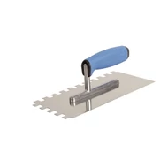 Glettelőkanál 13×27cm rozsdamentes csempéző 10×10mm, SOFT gumi nyél