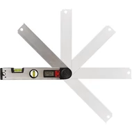 Vízmérték, digitális szögmérővel, 305mm, 2 libella, ±0,5mm/1m, illetve 0-225°, ±0,3°, LCD kijelző