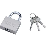 Lakat, vas, matt nikkel, 3db kulcs; 40mm, edzett acél kengyel, szárátmérő: 7 mm