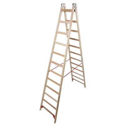Krause 170149 Stabilo 2X12 fokos két oldalon járható fa állólétra  /21kg;3,35m/