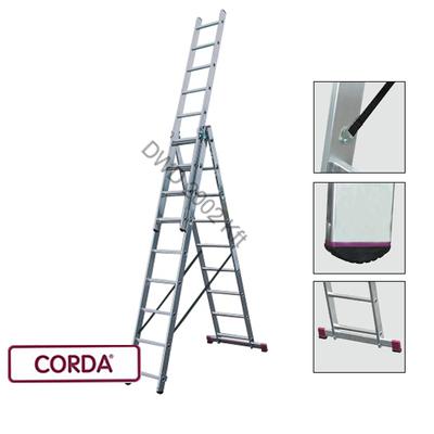 Krause 033390 Corda 3X9 fokos sokcélú létra lépcsőfunkcióval/13,5kg;2,55m/