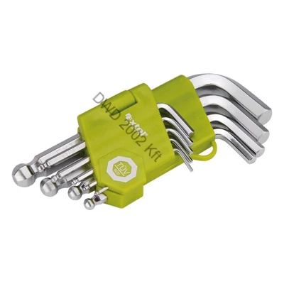 imbuszkulcs klt., Cr40. gömbfej ;TÜV/GS, 9db, 1,5-10mm, bliszteren