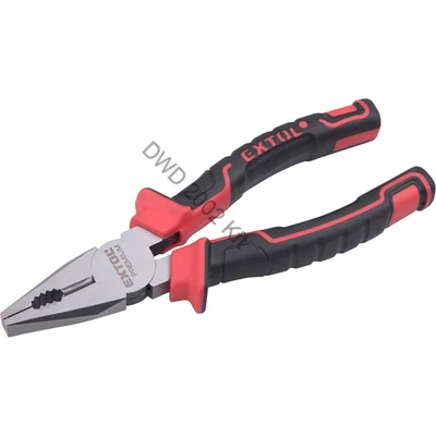 Kombinált fogó, 160mm, duál vörös/fekete, TPR nyél, akasztós szerszámtartó