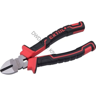 Oldalcsípő fogó, 160mm, duál vörös/fekete, TPR nyél, akasztós szerszámtartó