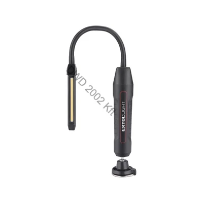 LED munkalámpa, USB tölthető; 500 Lm, cserélhető Li-ion akku, 2500 mAh, flexibilis szár