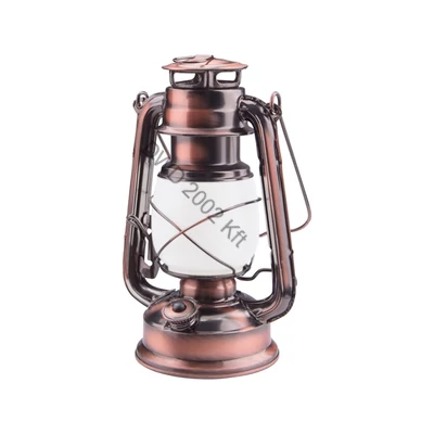 LED viharlámpa ("petróleum" lámpa), dekorációs, fehér+láng hatású sárga fényű, elem nélkül